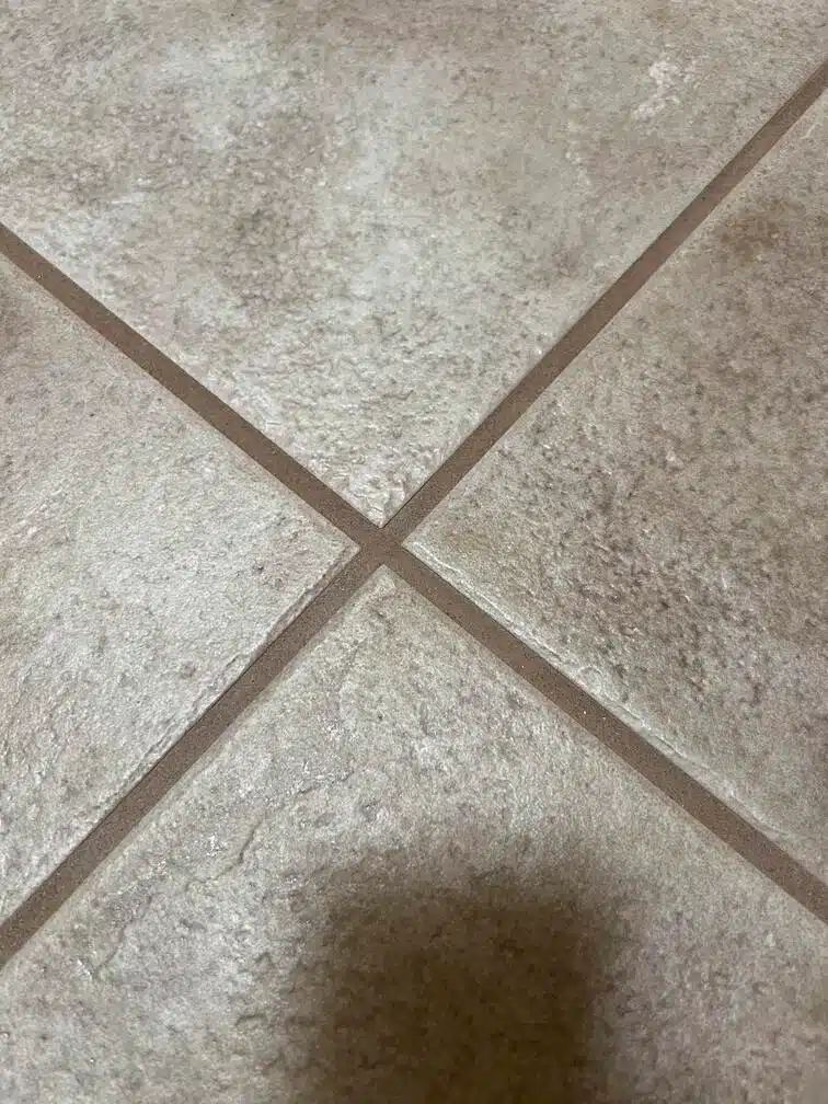 Freshly cleaned tile floor in a high-traffic area after deep cleaning